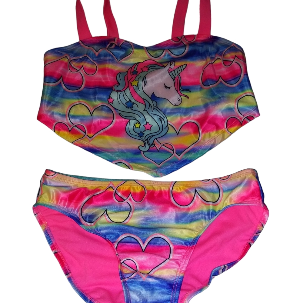 Girls 2 Piece Unicorn Swimsuit